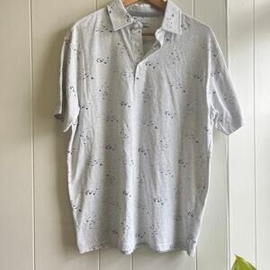 Fish Hippie Co. Terene Gray Print Polo Size Large